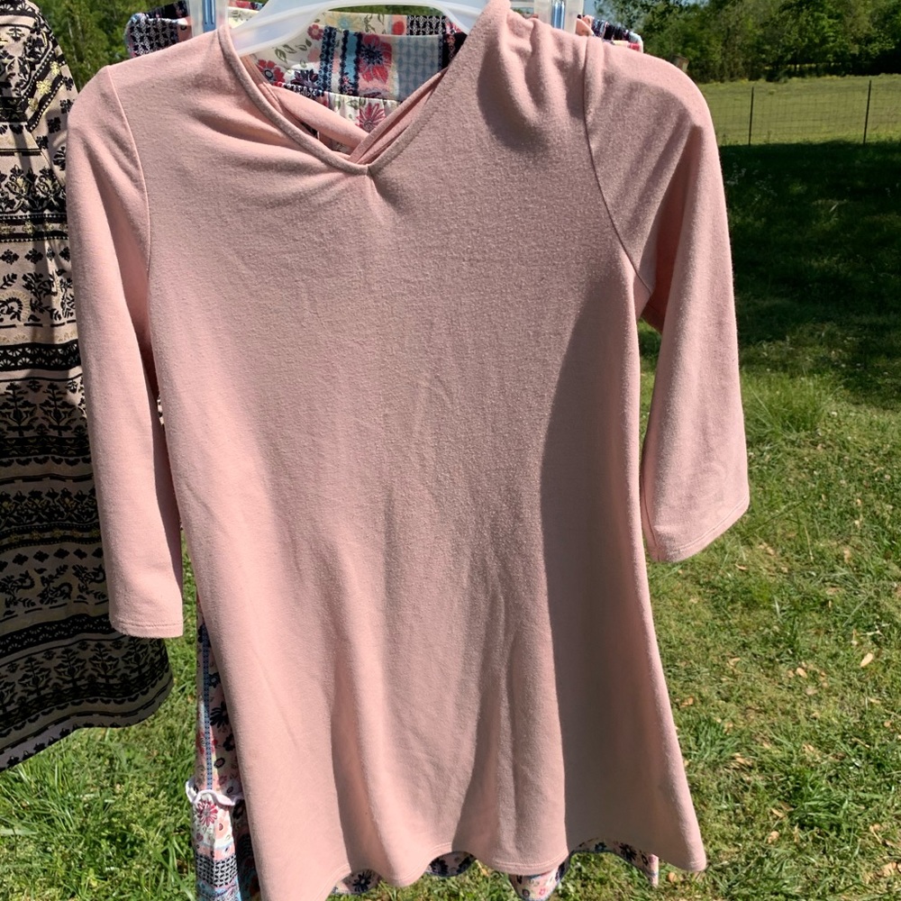 Girls pink tunic/matching maxi skirt,10-12  sz L